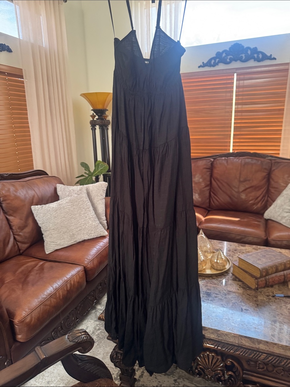 Express Black Spaghetti-Strap Maxi Dress